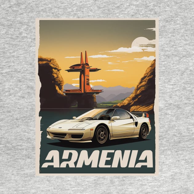 Armenia Honda NSX Travel Art Poster by OldTravelArt